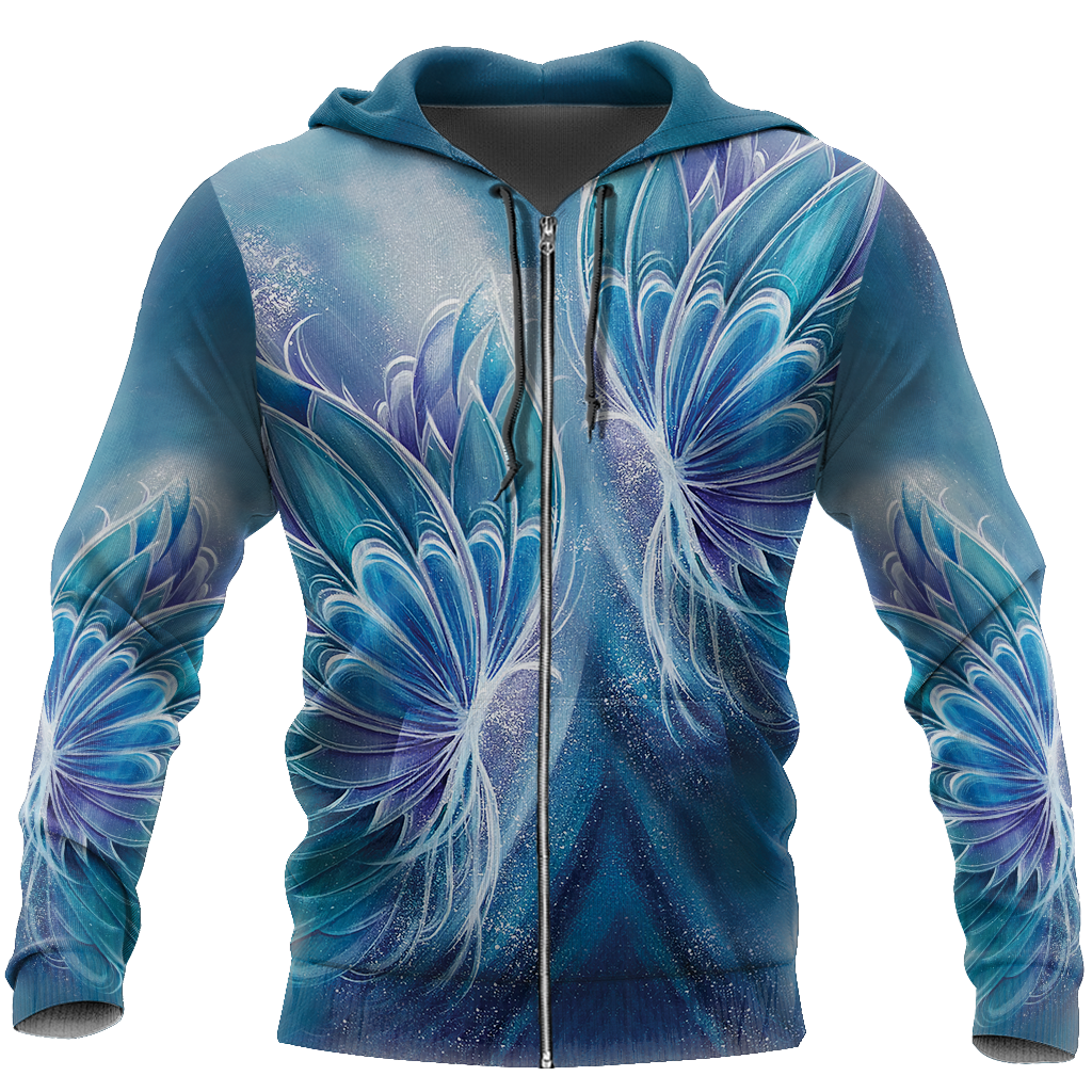 Butterfly Sweet Garden 3D Winter Clothes TR091102-Apparel-NNK-Zipped Hoodie-S-Vibe Cosy™