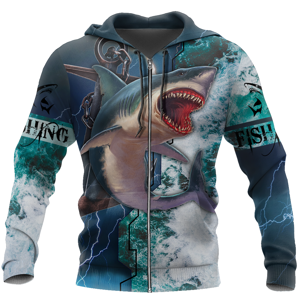 Shark hunting fishing anchor in deep sea 3d all over printing for fisherman TR080101 - Amaze Style™-Apparel