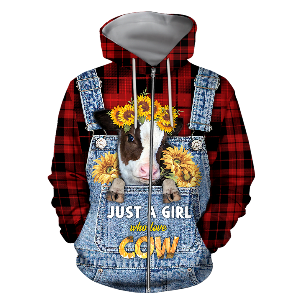 Farmer Style Cow Sunflower 3D All Over Print  Hoodie TR0909203