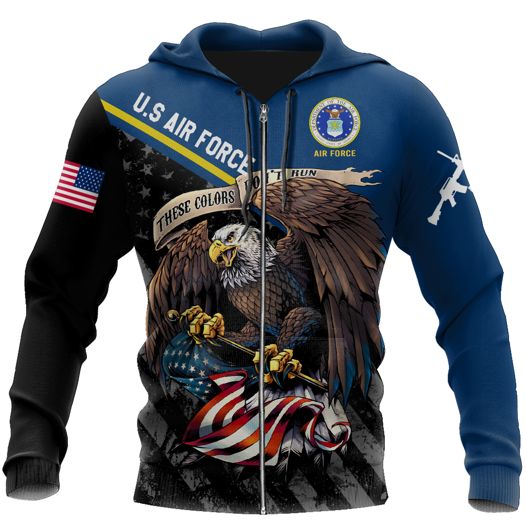 US Veteran Air Force 3d all over printed shirts for men and women TR3005202S-Apparel-Huyencass-Zipped Hoodie-S-Vibe Cosy™