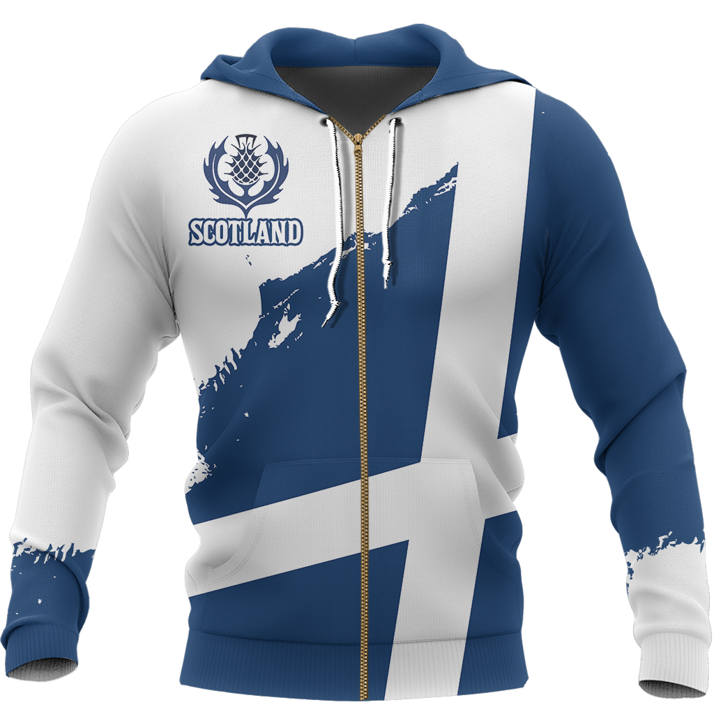 Scotland Flag Pullover Hoodie Brush Style-Apparel-HD09-Zip Hoodie-S-Vibe Cosy™