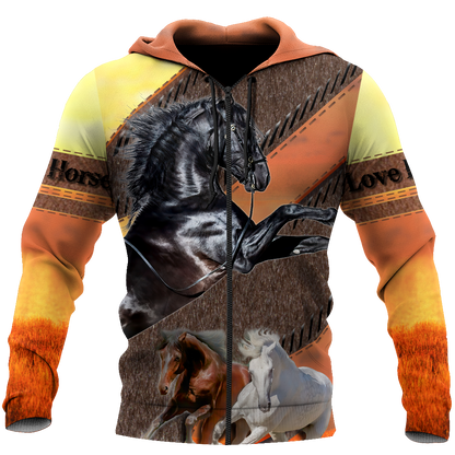 Love Horse 3D All Over Printed Hoodie For Men And Women HHT25112002CL