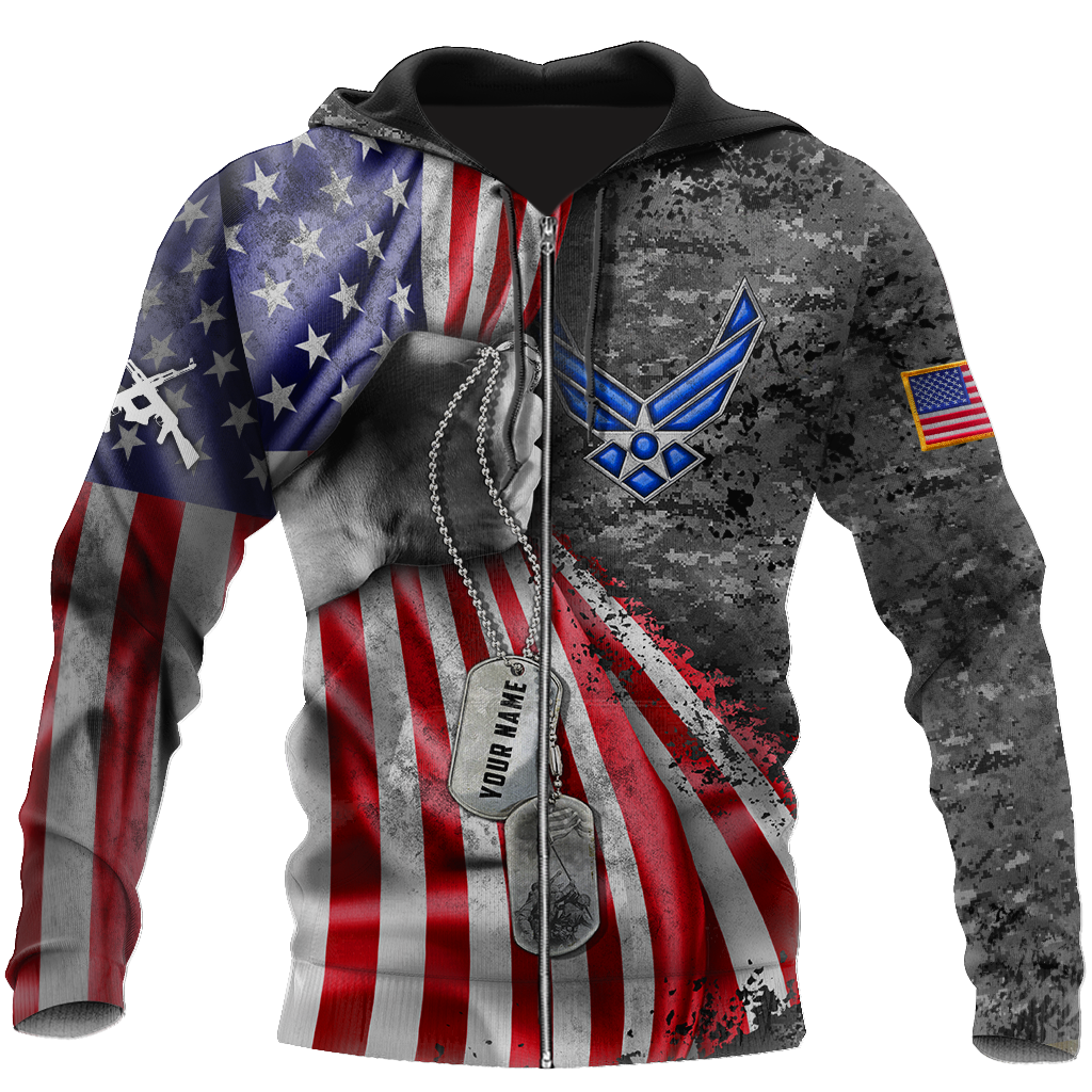 US Air Force tag Custom name 3D shirts for men and women