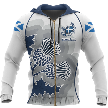 Scottish Thistle Pullover Hoodie Rugby Style NNK 1525-Apparel-PL8386-Zip Hoodie-S-Vibe Cosy™