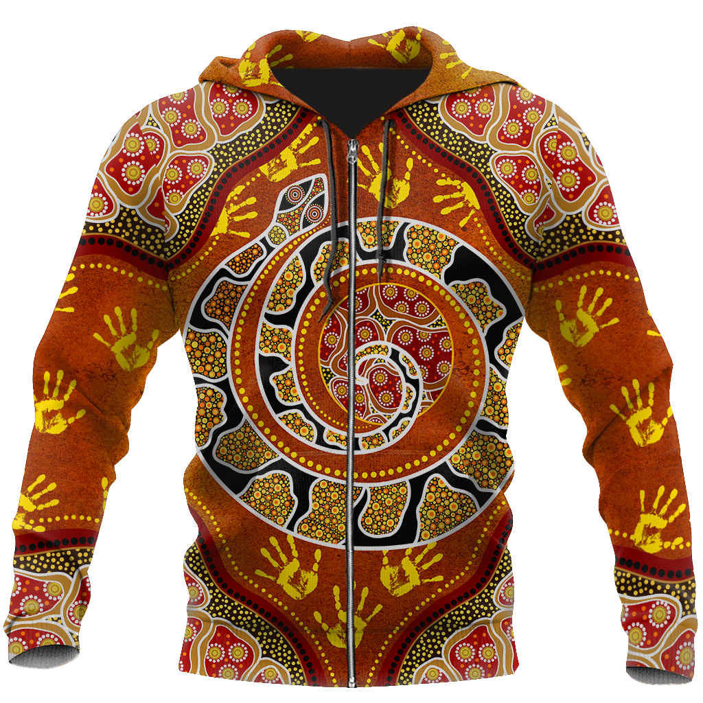 Aboriginal Snake Painting Art 3D Hoodie Shirt For Men And Women