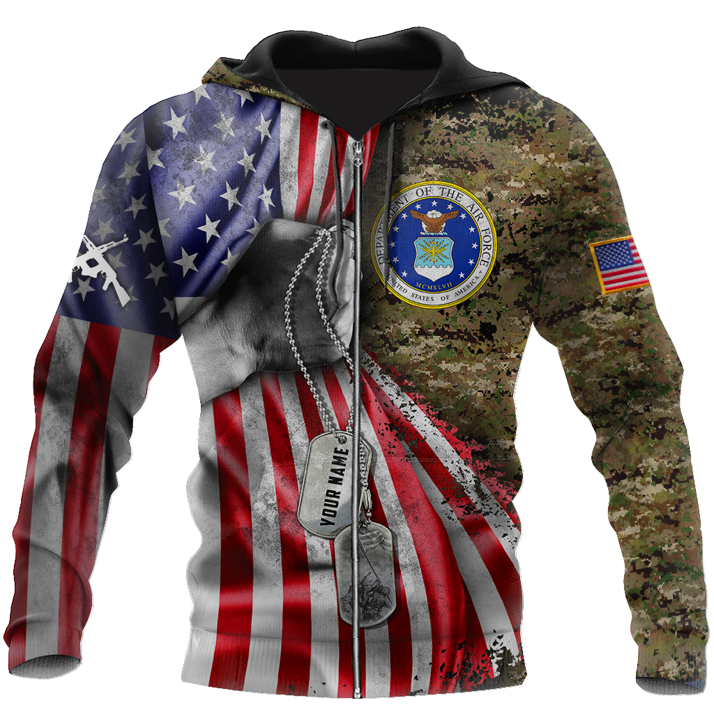 US Air Force tag Custom name 3D shirts for men and women