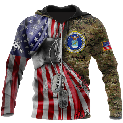 US Air Force tag Custom name 3D shirts for men and women