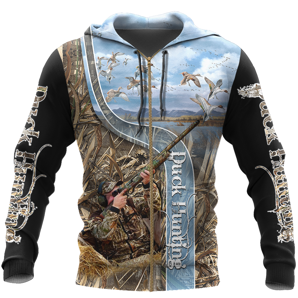 Duck Hunting Hoodie-Apparel-HP Arts-Zipped Hoodie-S-Vibe Cosy™