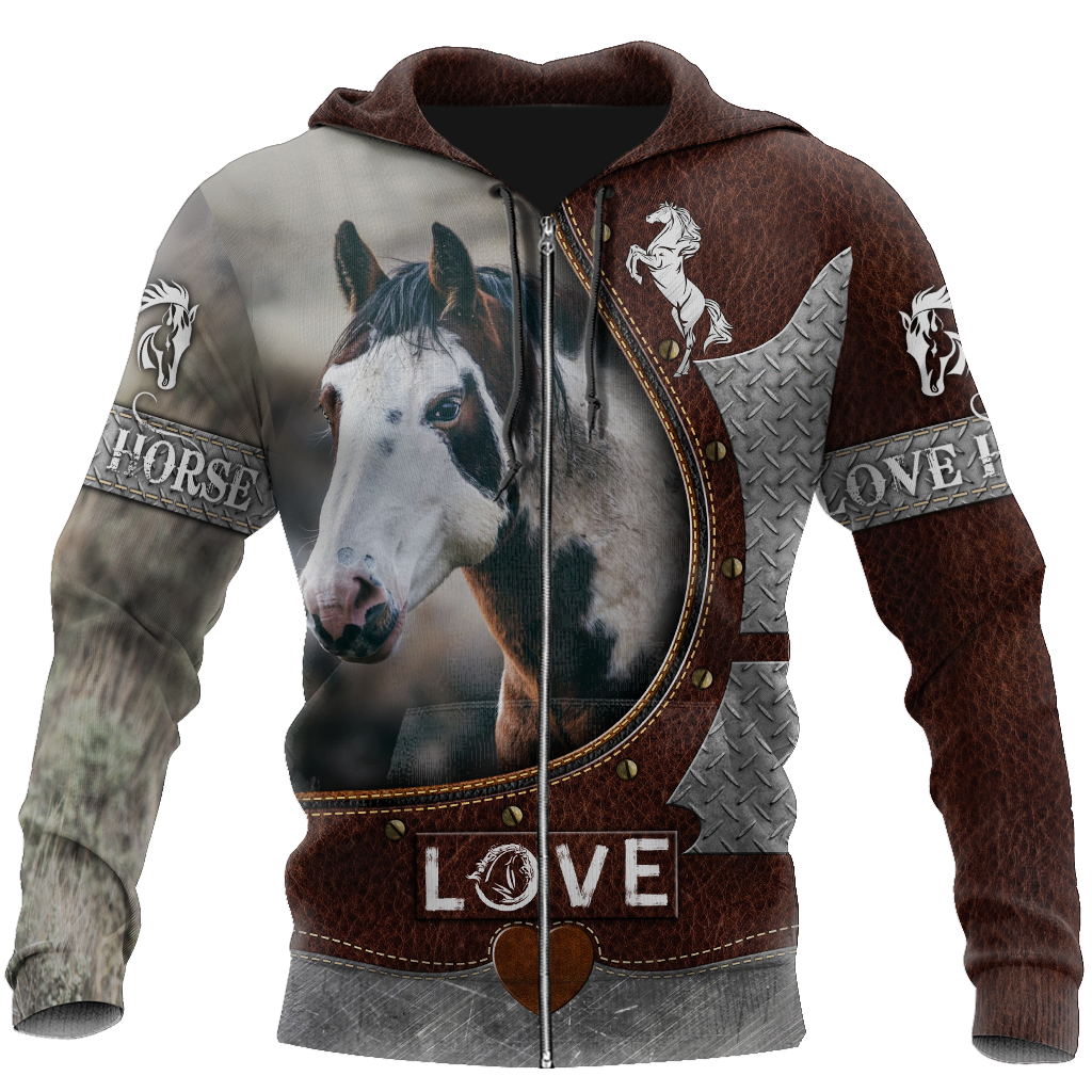 Love Beautiful Horse 3D All Over Printed Shirts For Men And Women TR2505204S-Apparel-MP-Zipped Hoodie-S-Vibe Cosy™