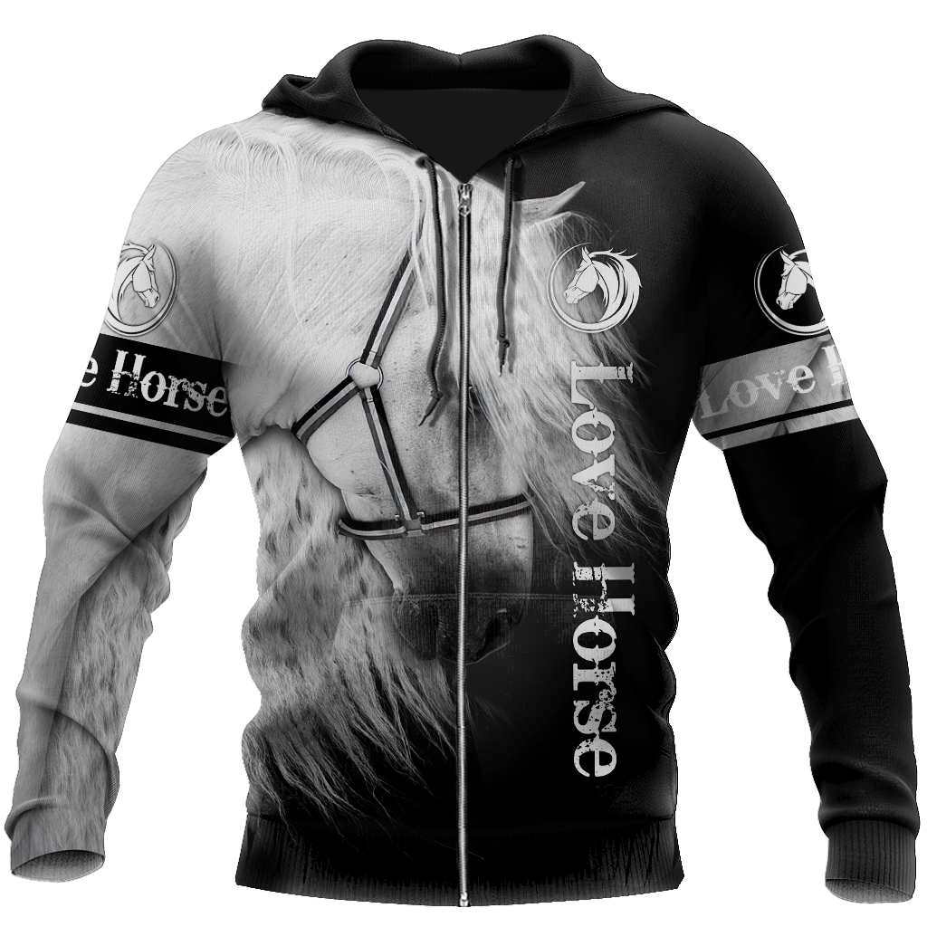 Beautiful Horse 3D All Over Printed Shirts For Men And Women TR2105201S-Apparel-MP-Zipped Hoodie-S-Vibe Cosy™