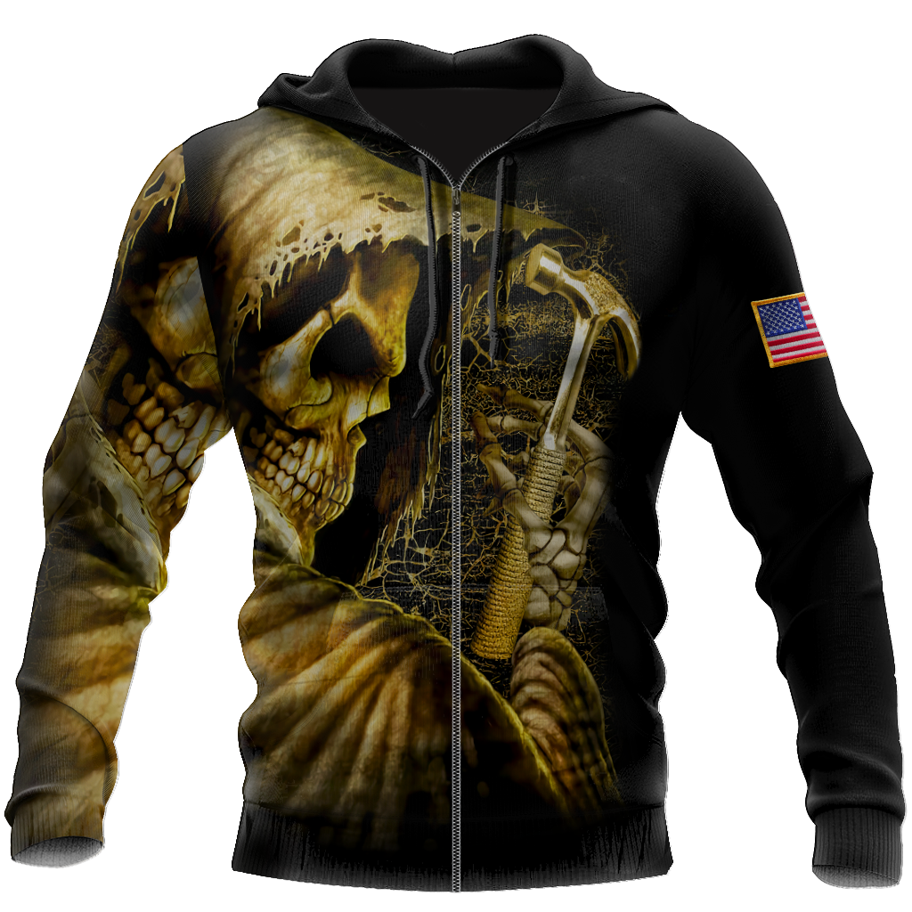 Skull Roofer All Over Printed Hoodie For Men MEI