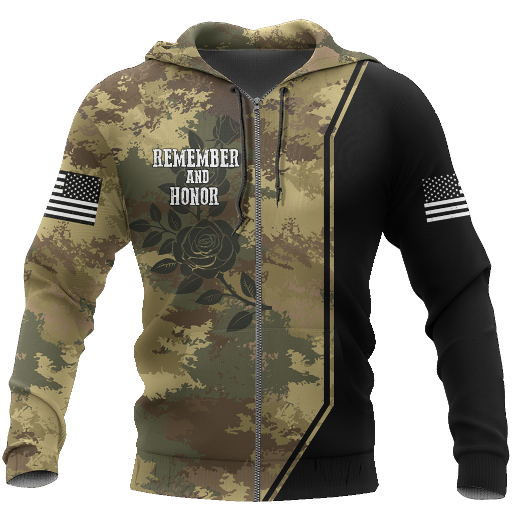 Memorial day remember and honor the heroes TR2604201-Apparel-Huyencass-Zipped Hoodie-S-Vibe Cosy™