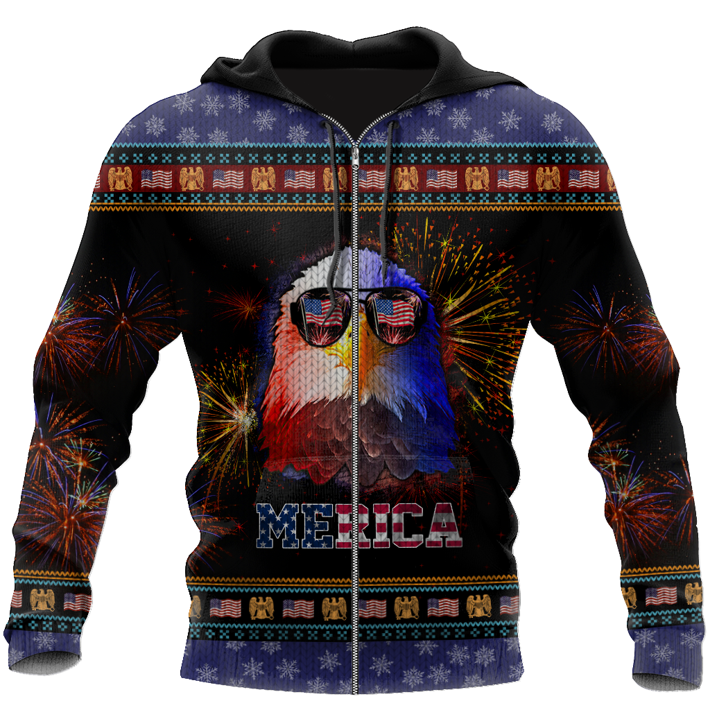 Merica Eagle 3D Hoodie Shirt For Men And Women LAM2002104