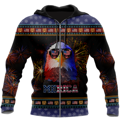 Merica Eagle 3D Hoodie Shirt For Men And Women LAM2002104