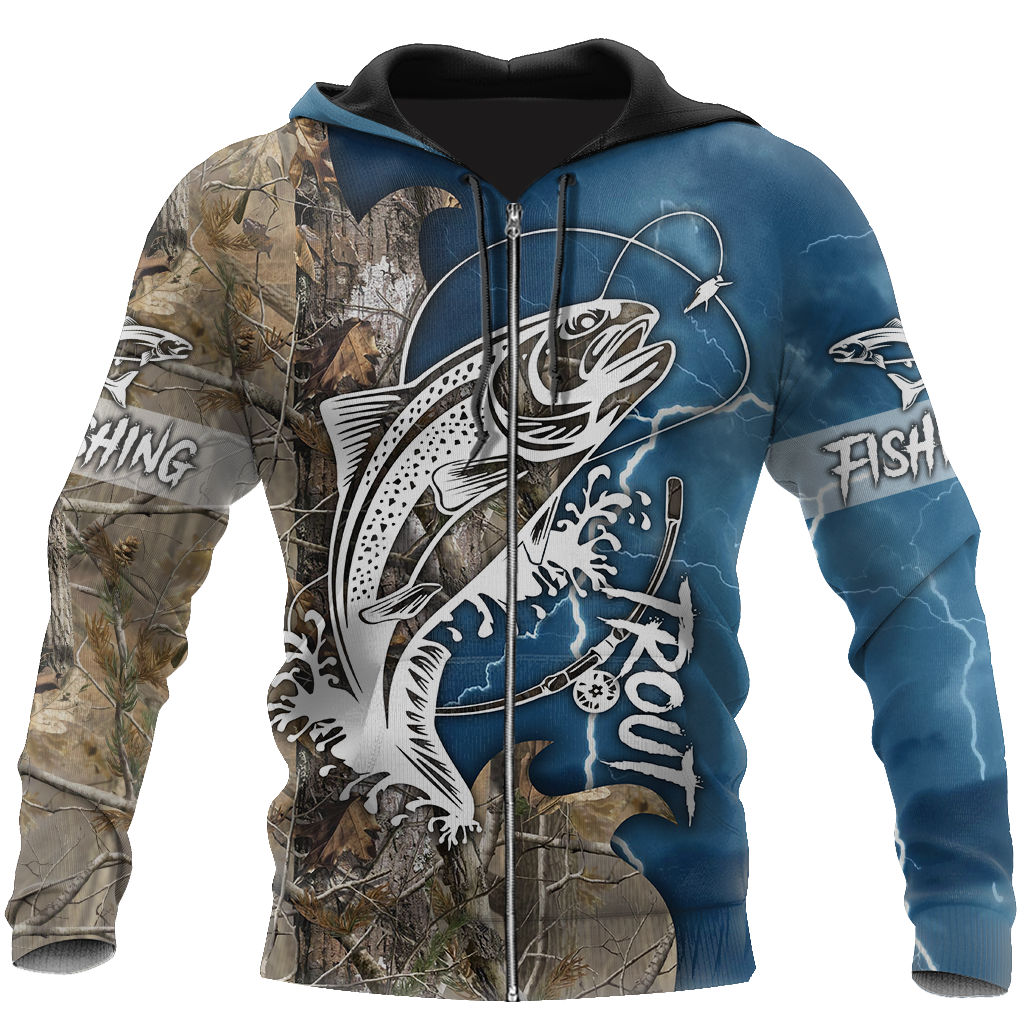 Trout Fishing Tattoo camo shirts for men and women blue color TR2108203