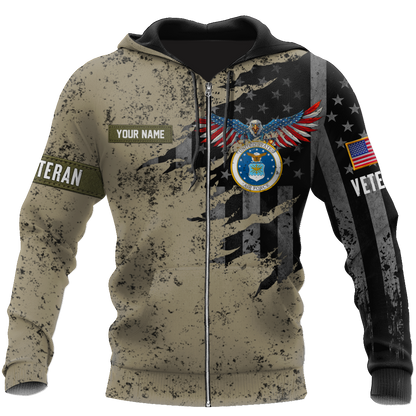 Veteran US Air Force in my heart 3D shirts for men and women