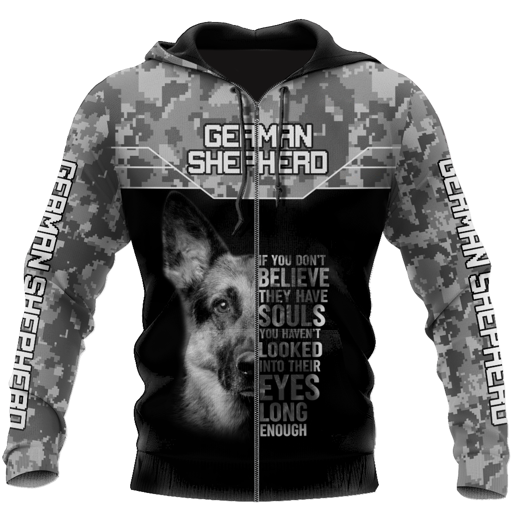 3D German Shepherd Camo Unisex Shirts TR2110205