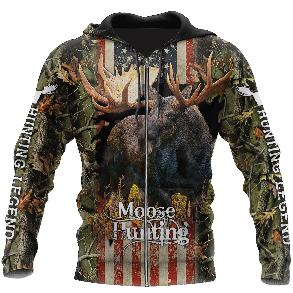 United States Moose Hunting Legend 3D All Over Print Hoodie TR1209201