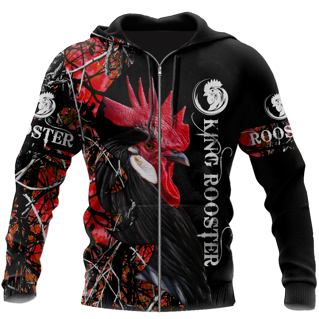 King Rooster 3D All Over Printed Unisex Hoodie ML