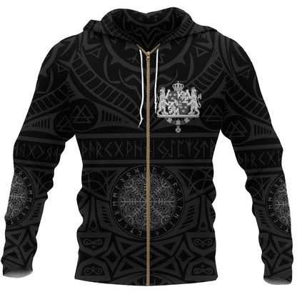 Sweden Vikings Tattoo Hoodie-Apparel-HP Arts-Zipped Hoodie-S-Vibe Cosy™
