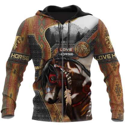 Native Horse 3D All Over Printed Hoodie For Men And Women TR1311206ND
