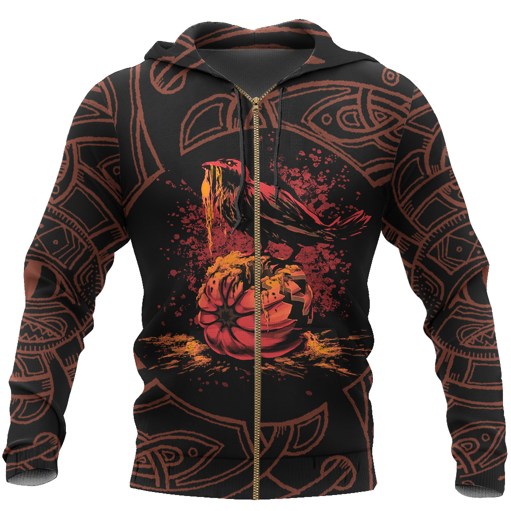 Vikings - Bird Halloween Hoodie-Apparel-HP Arts-Zipped Hoodie-S-Vibe Cosy™