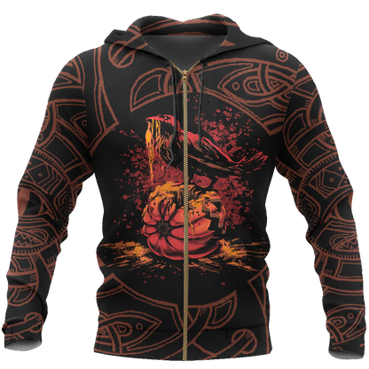 Vikings - Bird Halloween Hoodie-Apparel-HP Arts-Zipped Hoodie-S-Vibe Cosy™