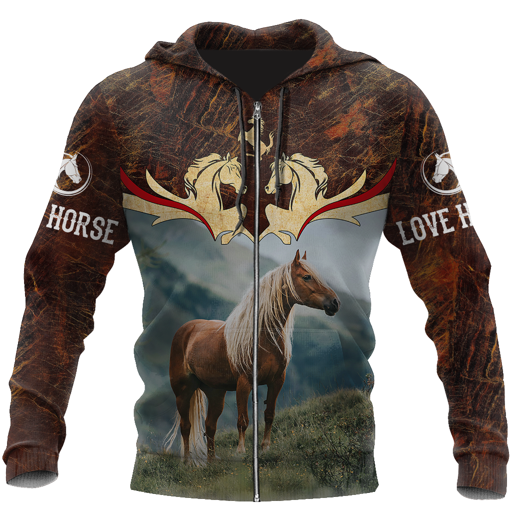 Love Horse 3D All Over Printed Shirts  Hoodie MP09082001S1
