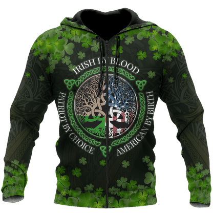 Irish 3D All Over Printed Unisex Shirts Saint Patrick's Day Irish By Blood