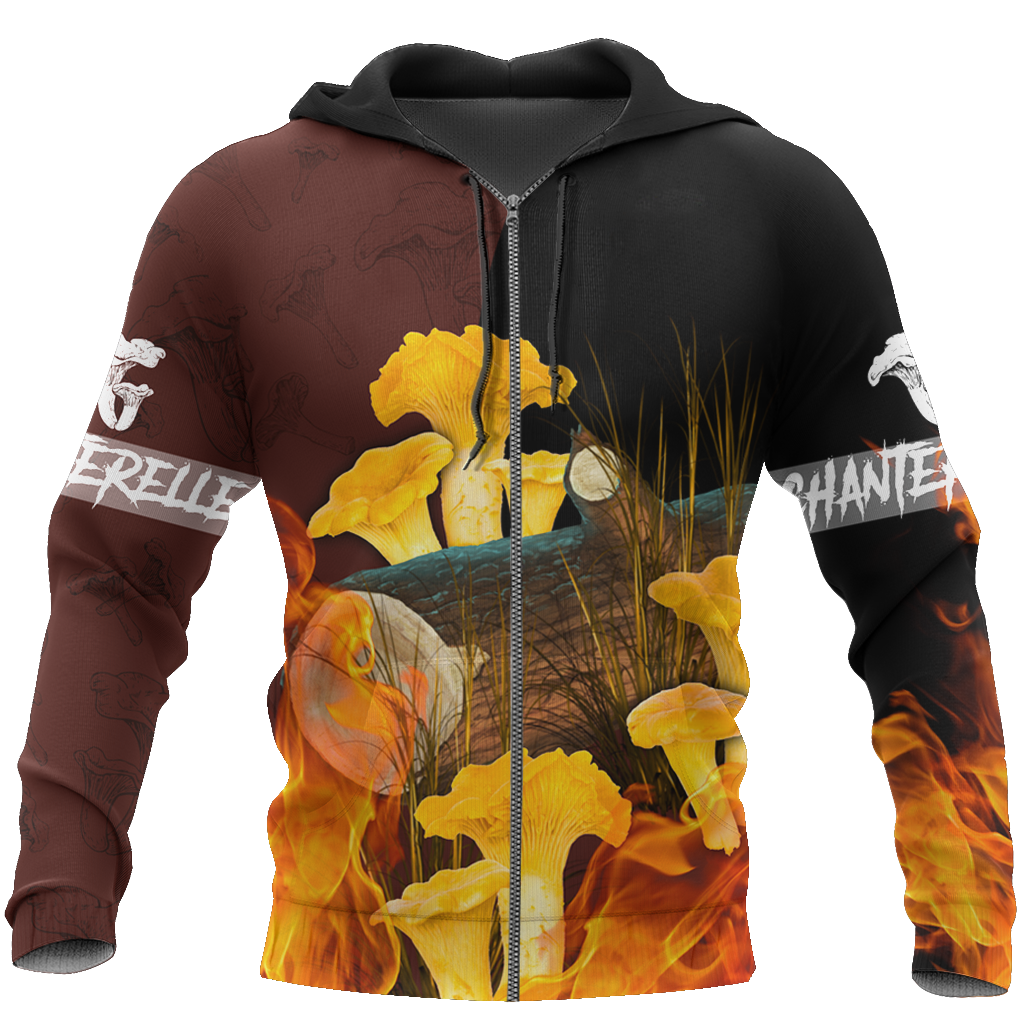 Beautiful Chanterelle mushrooms 3D all over printing shirts for men and women TR0405202-Apparel-Huyencass-Zipped Hoodie-S-Vibe Cosy™