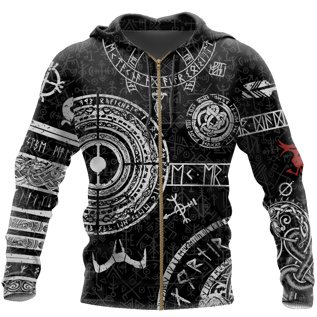 3D All Over Printed Viking God of War-Apparel-HP Arts-ZIPPED HOODIE-S-Vibe Cosy™