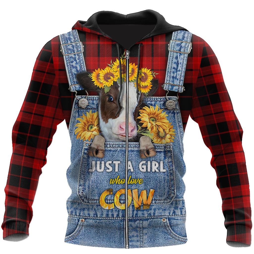 Farmer Style Cow Sunflower 3D All Over Print  Hoodie TR0909203