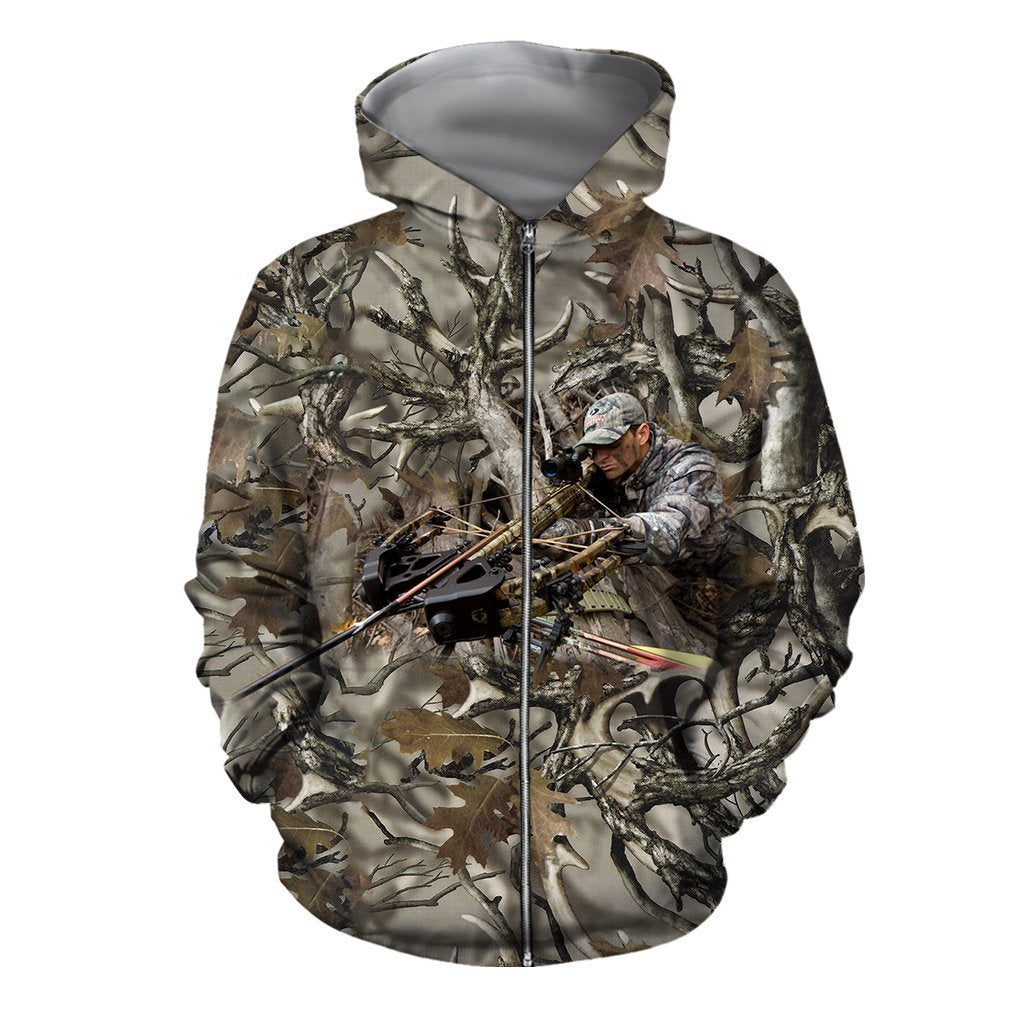 3D All Over Printed Hunting Shirts and Shorts-Apparel-HP Arts-ZIPPED HOODIE-S-Vibe Cosy™