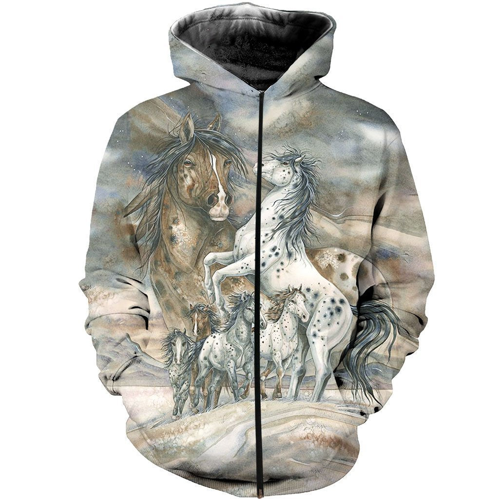3D All Over Printed Beautiful Horse Racing Art-Apparel-HP Arts-ZIPPED HOODIE-S-Vibe Cosy™