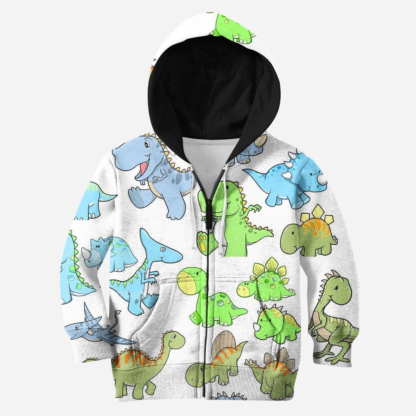 Kid 3D All Over Printed Beautiful Dinosaur-Apparel-HP Arts-ZIPPED HOODIE-TODDLER 2T-Vibe Cosy™