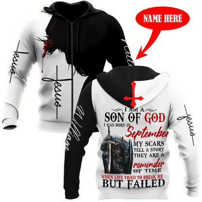 September Guy - Son of God Custome Name 3D All Over Printed Hoodie